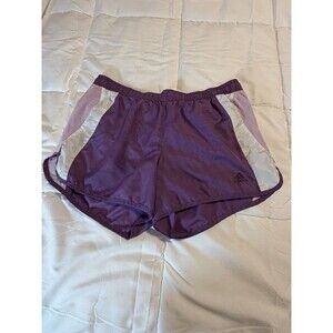 Adidas Purple Running Shorts Drawstring Waist Reflective Logo Built In Liner Med